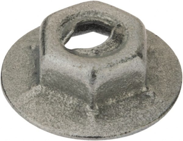 Value Collection - 1/8" Hole Diam, 17/32" OD, 5/16" Width Across Flats Washer Lock Nut - Zinc-Plated Spring Steel, For Use with Non Threaded Fasteners - Exact Tooling