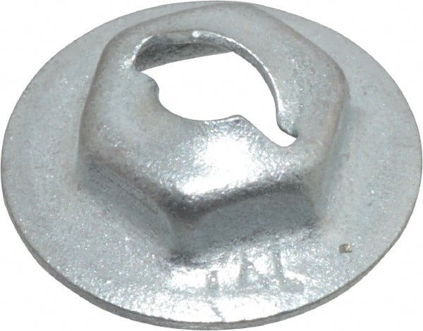 Value Collection - 5/32" Hole Diam, 9/16" OD, 3/8" Width Across Flats Washer Lock Nut - Zinc-Plated Spring Steel, For Use with Non Threaded Fasteners - Exact Tooling