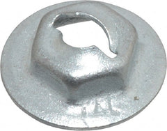 Value Collection - 5/32" Hole Diam, 9/16" OD, 3/8" Width Across Flats Washer Lock Nut - Zinc-Plated Spring Steel, For Use with Non Threaded Fasteners - Exact Tooling