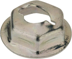 Au-Ve-Co Products - 3/16" Hole Diam, 1/2" OD, 3/8" Width Across Flats Washer Lock Nut - Zinc-Plated Spring Steel, For Use with Non Threaded Fasteners - Exact Tooling
