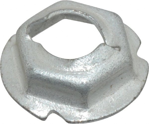 Au-Ve-Co Products - 1/4" Hole Diam, 19/32" OD, 7/16" Width Across Flats Washer Lock Nut - Zinc-Plated Spring Steel, For Use with Non Threaded Fasteners - Exact Tooling