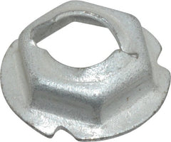 Au-Ve-Co Products - 1/4" Hole Diam, 19/32" OD, 7/16" Width Across Flats Washer Lock Nut - Zinc-Plated Spring Steel, For Use with Non Threaded Fasteners - Exact Tooling