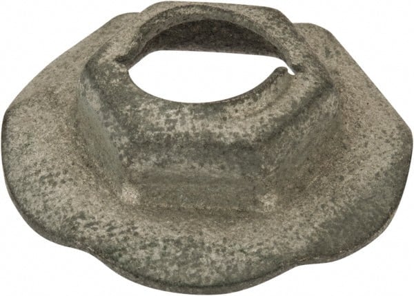 Value Collection - 5/16" Hole Diam, 7/8" OD, 1/2" Width Across Flats Washer Lock Nut - Zinc-Plated Spring Steel, For Use with Non Threaded Fasteners - Exact Tooling