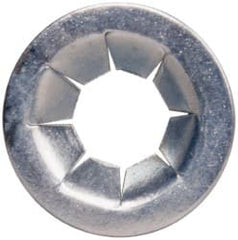 Value Collection - 7/16" OD, Spring Steel Push Nut - Zinc-Plated, 3/16" Shaft Diam - Exact Tooling