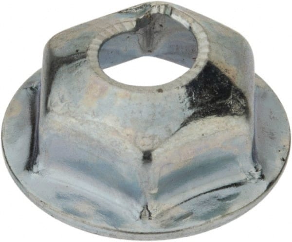 Au-Ve-Co Products - 1/4-20, 19/32" OD, 7/16" Width Across Flats Washer Lock Nut - Zinc-Plated Spring Steel, For Use with Threaded Fasteners - Exact Tooling