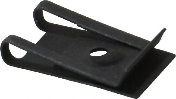 Au-Ve-Co Products - #8 Screw, 0.025 to 0.15" Thick, Spring Steel Standard U Nut - 5/8" Center Edge, Black Phosphate Finish - Exact Tooling