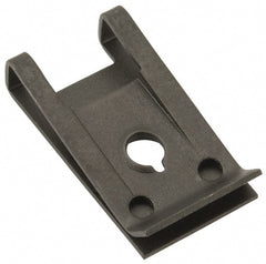 Value Collection - #10 Screw, 0.025 to 1/8" Thick, Spring Steel Standard U Nut - 9/16" Center Edge, Black Phosphate Finish - Exact Tooling