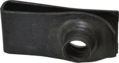 Au-Ve-Co Products - 1/4-20 Screw, 0.025 to 0.15" Thick, Spring Steel Extruded Tapped Hole U Nut - 25/32" Center Edge, Black Phosphate Finish - Exact Tooling