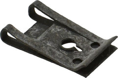 Value Collection - #8 Screw, 0.025 to 0.035" Thick, Spring Steel Extruded Tapped Hole U Nut - 11/32" Center Edge, Black Phosphate Finish - Exact Tooling