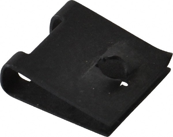 Value Collection - #8 Screw, 3/32 to 5/32" Thick, Spring Steel Standard U Nut - 1/2" Center Edge, Black Phosphate Finish - Exact Tooling