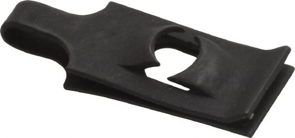 Value Collection - #10-24 Screw, 0.045 to 1/16" Thick, Spring Steel Standard U Nut - 9/16" Center Edge, Black Phosphate Finish - Exact Tooling