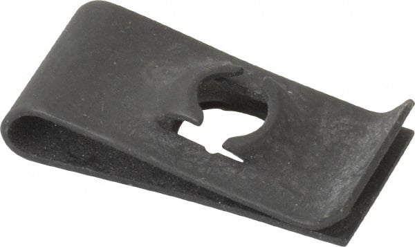 Au-Ve-Co Products - 1/4-20 Screw, 0.064 to 1/8" Thick, Spring Steel Standard U Nut - 9/16" Center Edge, Black Phosphate Finish - Exact Tooling