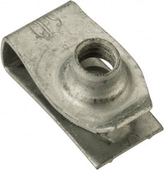 Au-Ve-Co Products - M6x1.00 Screw, 3.4 to 6.3mm Thick, Spring Steel Extruded Tapped Hole U Nut - 9/16" Center Edge, Black Phosphate Finish - Exact Tooling