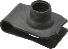 Au-Ve-Co Products - M8x1.25 Screw, 0.8 to 4mm Thick, Spring Steel Extruded Tapped Hole U Nut - 9/16" Center Edge, Black Phosphate Finish - Exact Tooling