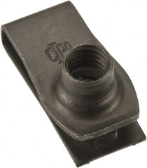 Value Collection - M8x1.25 Screw, 0.8 to 4.5mm Thick, Spring Steel Extruded Tapped Hole U Nut - 13/16" Center Edge, Black Phosphate Finish - Exact Tooling