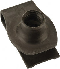 Au-Ve-Co Products - M10x1.50 Screw, 1 to 6mm Thick, Spring Steel Extruded Tapped Hole U Nut - 3/4" Center Edge, Black Phosphate Finish - Exact Tooling