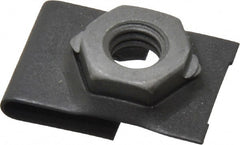 Value Collection - 5/16-18 Screw, 0.087 to 0.093" Thick, Spring Steel J Nut Retainer - 9/16" Center Edge, Black Phosphate Finish - Exact Tooling