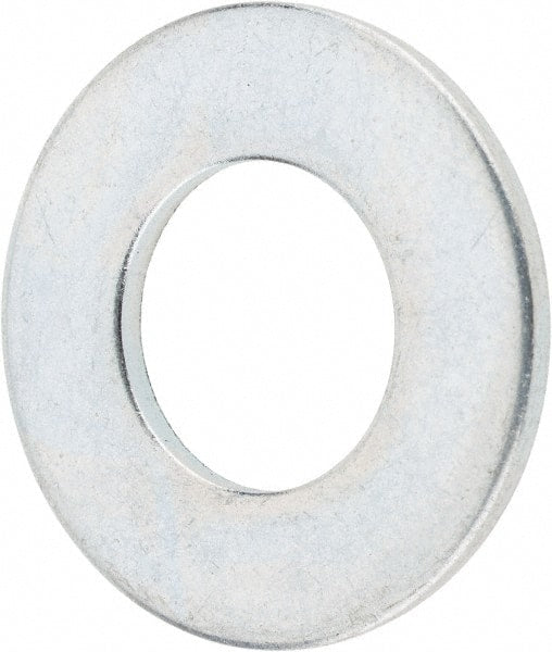 Value Collection - 3/8" Screw, Steel SAE Flat Washer - 13/32" ID x 13/16" OD, 1/16" Thick, Zinc-Plated Finish - Exact Tooling
