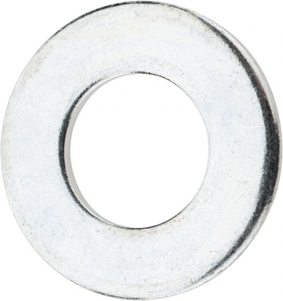 Value Collection - 9/16" Screw, Steel SAE Flat Washer - 19/32" ID x 1-3/16" OD, 3/32" Thick, Zinc-Plated Finish - Exact Tooling