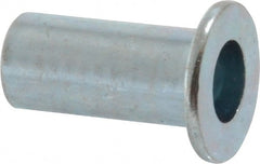Value Collection - #10-24, 0.01 to 0.08" Grip, Steel Standard Rivet Nut - Drill Size Letter F, Flat Head - Exact Tooling