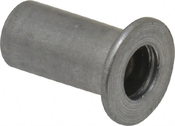 Value Collection - #8-32, 0.01 to 0.08" Grip, #2, Aluminum Standard Rivet Nut - Flat Head - Exact Tooling