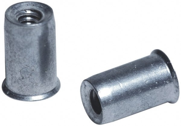 Marson - #6-32, 3/8" OAL, Thread-Sert Threaded Insert - 0.221" Hole Diam, 1/4" Head Diam, Steel - Exact Tooling