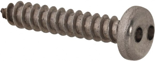Made in USA - #6 Pan Head Spanner Sheet Metal Screw - Stainless Steel, 3/4" Length Under Head, Grade 18-8 - Exact Tooling