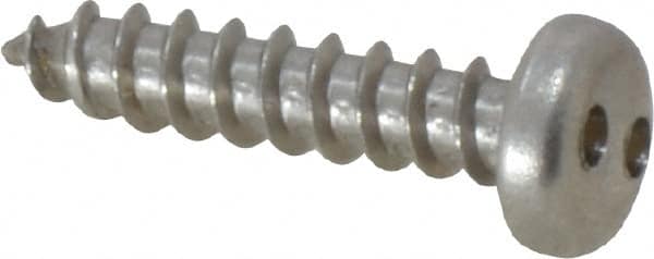 Made in USA - #8 Pan Head Spanner Sheet Metal Screw - Stainless Steel, 3/4" Length Under Head, Grade 18-8 - Exact Tooling