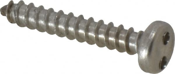 Made in USA - #8 Pan Head Spanner Sheet Metal Screw - Stainless Steel, 1" Length Under Head, Grade 18-8 - Exact Tooling