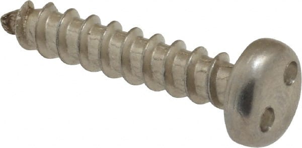 Made in USA - #10 Pan Head Spanner Sheet Metal Screw - Stainless Steel, 1" Length Under Head, Grade 18-8 - Exact Tooling