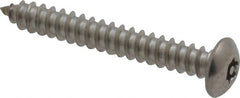 Value Collection - #8 Button Head Torx Sheet Metal Screw - Stainless Steel, 1-1/4" Length Under Head, Grade 18-8, T15 Drive - Exact Tooling