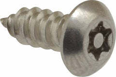 Value Collection - #10 Button Head Torx Sheet Metal Screw - Stainless Steel, 1/2" Length Under Head, Grade 18-8, T25 Drive - Exact Tooling