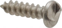 Made in USA - #6 Round Head Slotted Sheet Metal Screw - Stainless Steel, 1/2" Length Under Head, Grade 18-8 - Exact Tooling