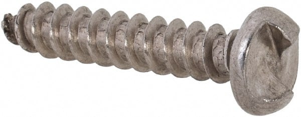 Made in USA - #6 Round Head Slotted Sheet Metal Screw - Stainless Steel, 3/4" Length Under Head, Grade 18-8 - Exact Tooling