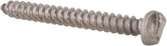 Made in USA - #8 Round Head Slotted Sheet Metal Screw - Stainless Steel, 1-1/2" Length Under Head, Grade 18-8 - Exact Tooling