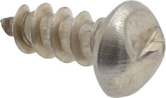 Made in USA - #10 Round Head Slotted Sheet Metal Screw - Stainless Steel, 1/2" Length Under Head, Grade 18-8 - Exact Tooling