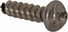 Made in USA - #10 Round Head Slotted Sheet Metal Screw - Stainless Steel, 3/4" Length Under Head, Grade 18-8 - Exact Tooling