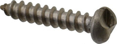 Made in USA - #10 Round Head Slotted Sheet Metal Screw - Stainless Steel, 1" Length Under Head, Grade 18-8 - Exact Tooling