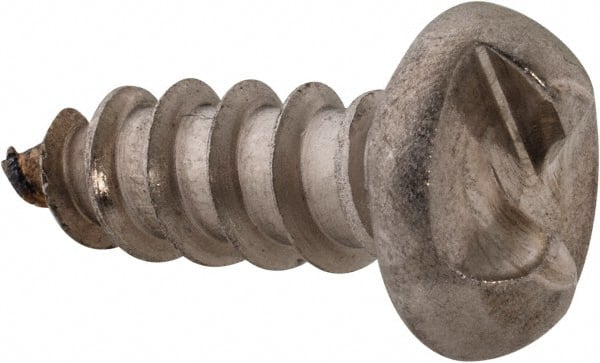 Made in USA - #14 Round Head Slotted Sheet Metal Screw - Stainless Steel, 3/4" Length Under Head, Grade 18-8 - Exact Tooling