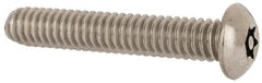 Made in USA - 1/4-20 UNC, 1-1/2" Length Under Head Torx Drive Machine Screw - Button Head, Grade 18-8 Stainless Steel, Uncoated, Without Washer - Exact Tooling