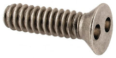Made in USA - #6-32 UNC, 1/2" OAL Spanner Drive Machine Screw - Flat Head, Grade 18-8 Stainless Steel, Uncoated, Without Washer - Exact Tooling