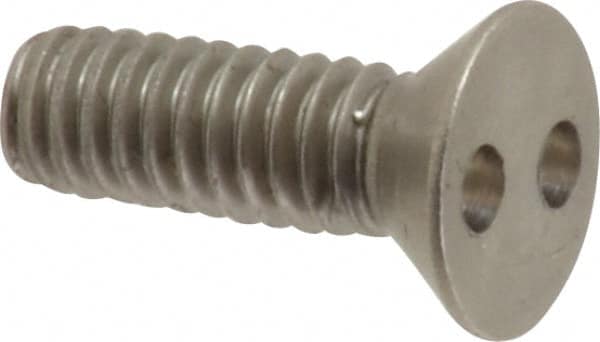 Made in USA - #8-32 UNC, 1/2" OAL Spanner Drive Machine Screw - Flat Head, Grade 18-8 Stainless Steel, Uncoated, Without Washer - Exact Tooling