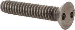 Made in USA - #10-24 UNC, 1" OAL Spanner Drive Machine Screw - Flat Head, Grade 18-8 Stainless Steel, Uncoated, Without Washer - Exact Tooling