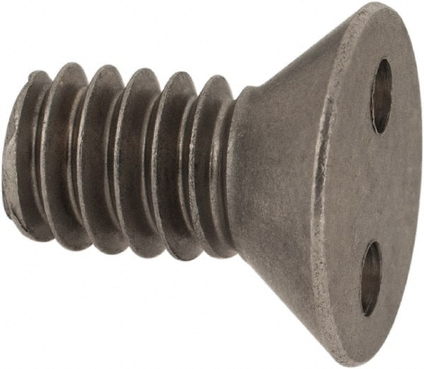 Made in USA - 1/4-20 UNC, 1/2" OAL Spanner Drive Machine Screw - Flat Head, Grade 18-8 Stainless Steel, Uncoated, Without Washer - Exact Tooling