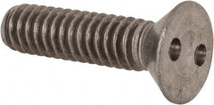 Made in USA - 1/4-20 UNC, 1" OAL Spanner Drive Machine Screw - Flat Head, Grade 18-8 Stainless Steel, Uncoated, Without Washer - Exact Tooling