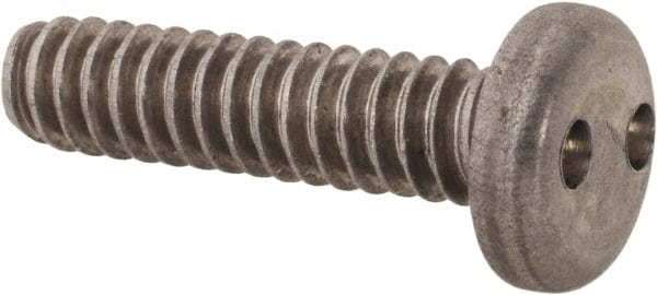 Made in USA - #10-24 UNC, 3/4" OAL Spanner Drive Machine Screw - Pan Head, Grade 18-8 Stainless Steel, Uncoated, Without Washer - Exact Tooling