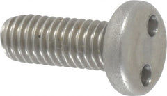 Made in USA - #10-32 UNF, 1/2" OAL Spanner Drive Machine Screw - Pan Head, Grade 18-8 Stainless Steel, Uncoated, Without Washer - Exact Tooling