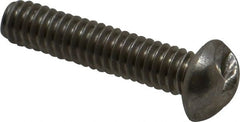 Made in USA - #8-32 UNC, 3/4" Length Under Head One Way Drive Machine Screw - Round Head, Grade 18-8 Stainless Steel, Uncoated, Without Washer - Exact Tooling