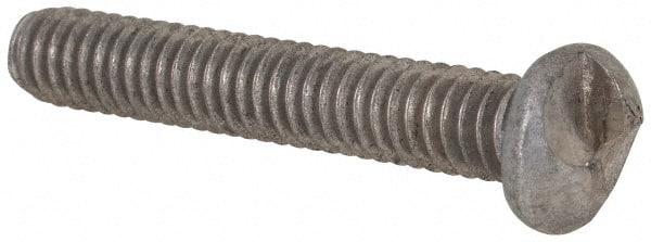 Made in USA - #8-32 UNC, 1" Length Under Head One Way Drive Machine Screw - Round Head, Grade 18-8 Stainless Steel, Uncoated, Without Washer - Exact Tooling