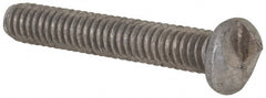 Made in USA - #8-32 UNC, 1" Length Under Head One Way Drive Machine Screw - Round Head, Grade 18-8 Stainless Steel, Uncoated, Without Washer - Exact Tooling